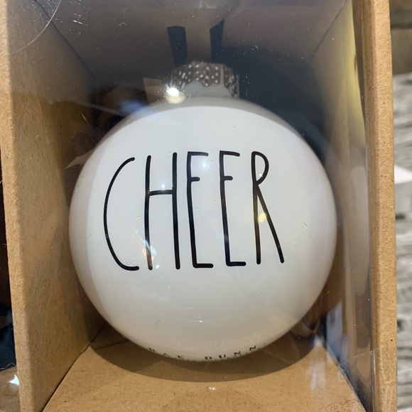 Rae Dunn set of 4 glass ornaments - Picture 2 of 5